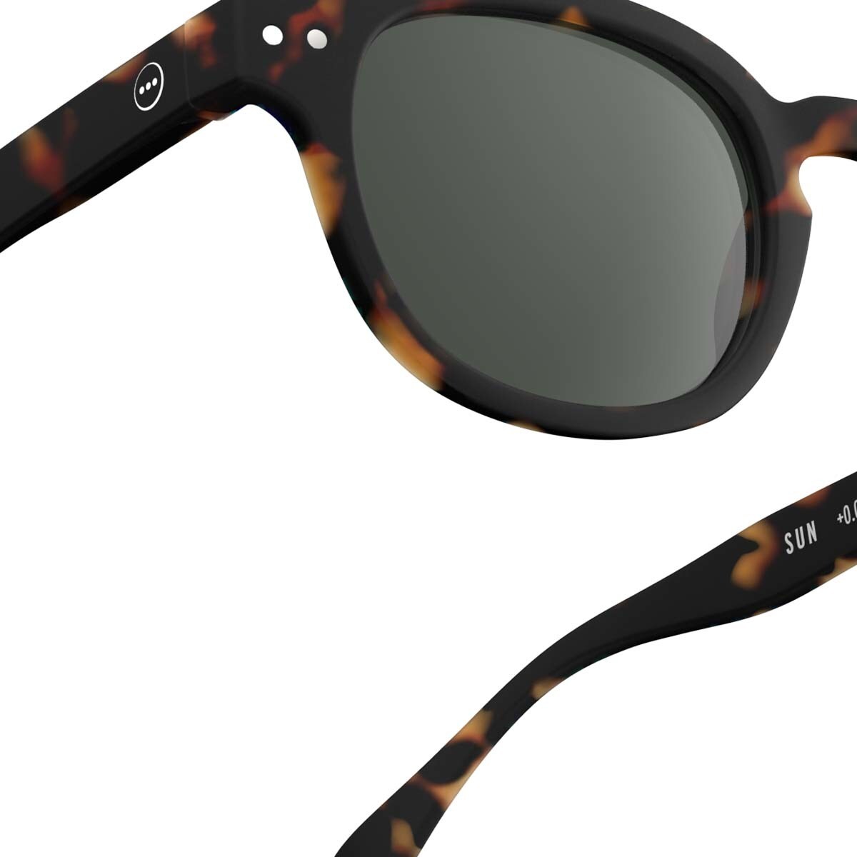 Óculos de Sol # C de Forma Quadrada - Carey Castanho-4