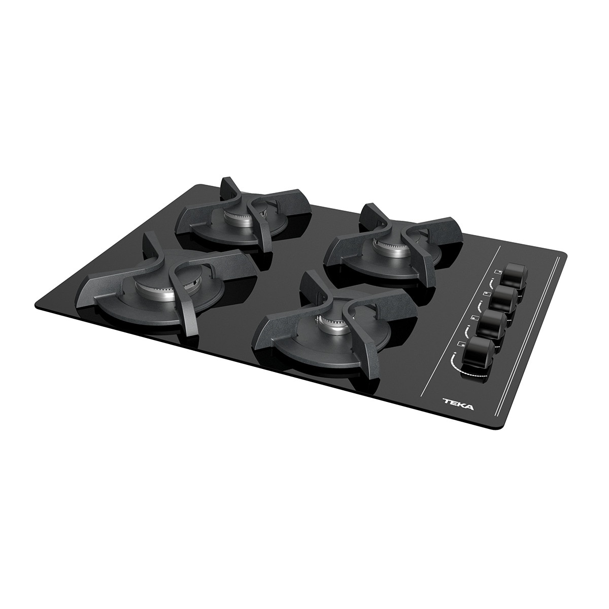 Placa de gas Teka con 4 quemadores - GBC 64003 KBN Negro-4