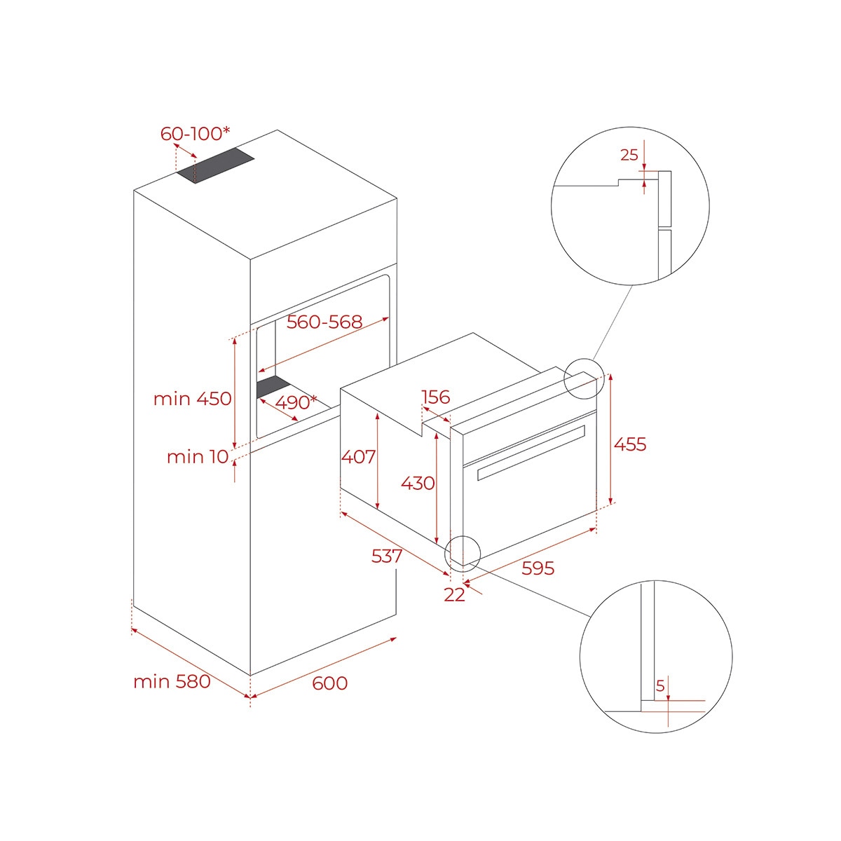 Horno compacto multifunción Teka HydroClean, con 15 funciones - HLC 8470 SC Negro-2