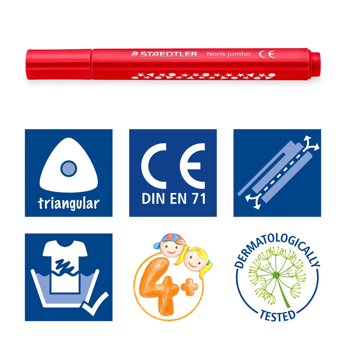 Marcadores de Cor Triangular Noris Jumbo 2