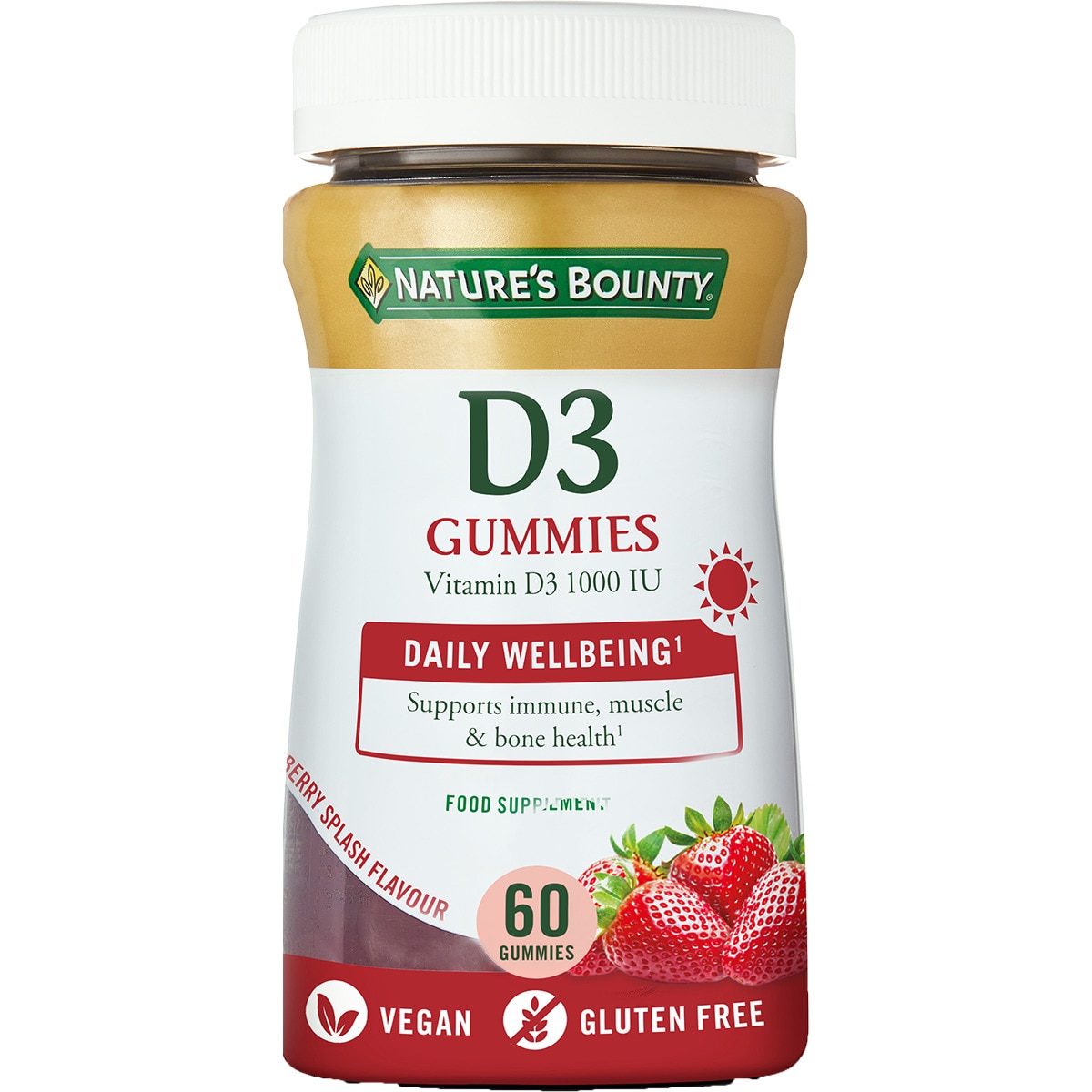 Suplemento em Gomas Vitamina D3 embalagem 60 unidades