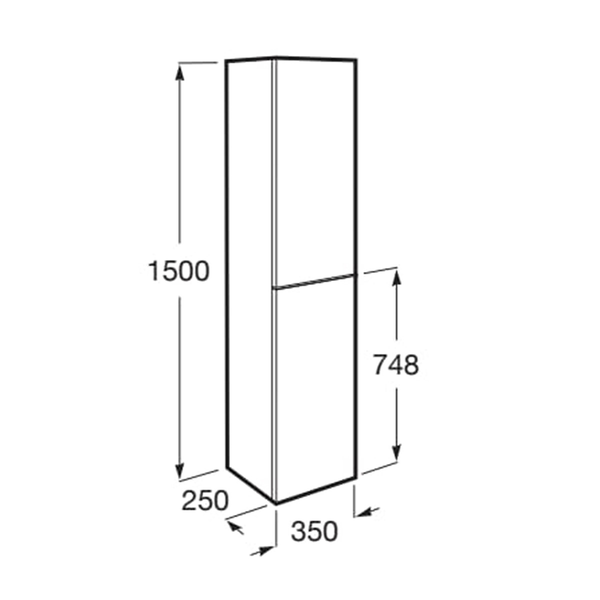 Columna de baño con 2 puertas Extra Roca Blanco madera-2