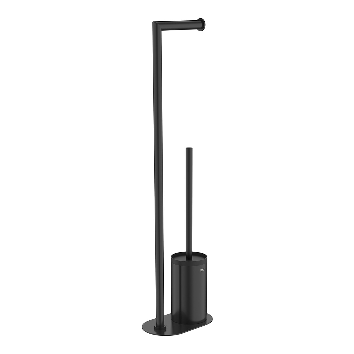 Escobillero con portarrollos Hotels Round Roca Negro mate-1