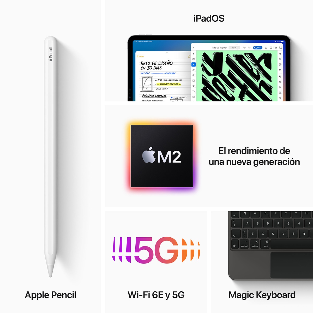 Apple iPad Pro 12,9" (2022) Wi-Fi + Cellular (6ª Gen) Gris espacial-5