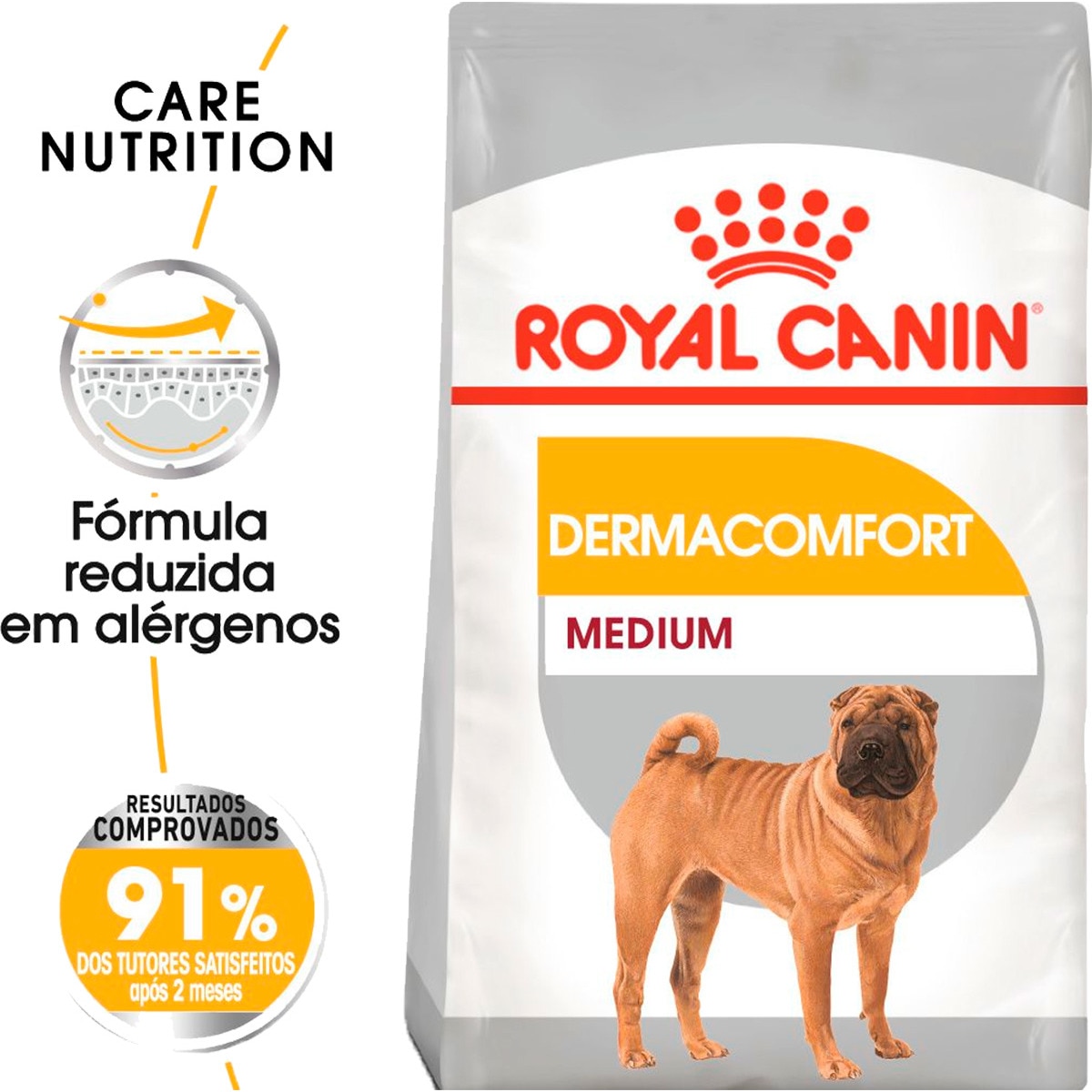 Alimento Seco para Cão Médio Dermacomfort embalagem 12 kg