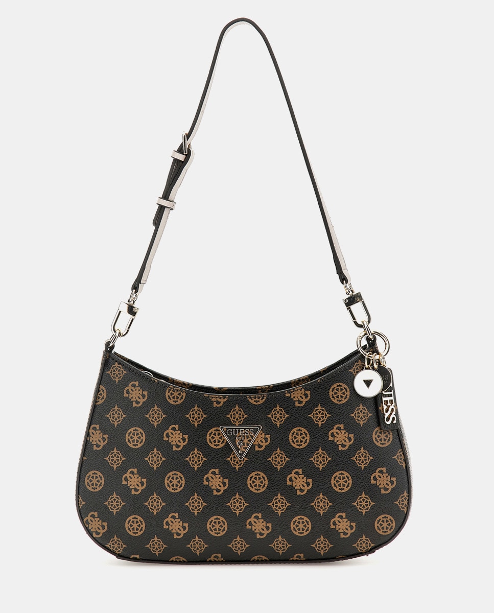 Sac porté épaule Noelle foncé à imprimé logos