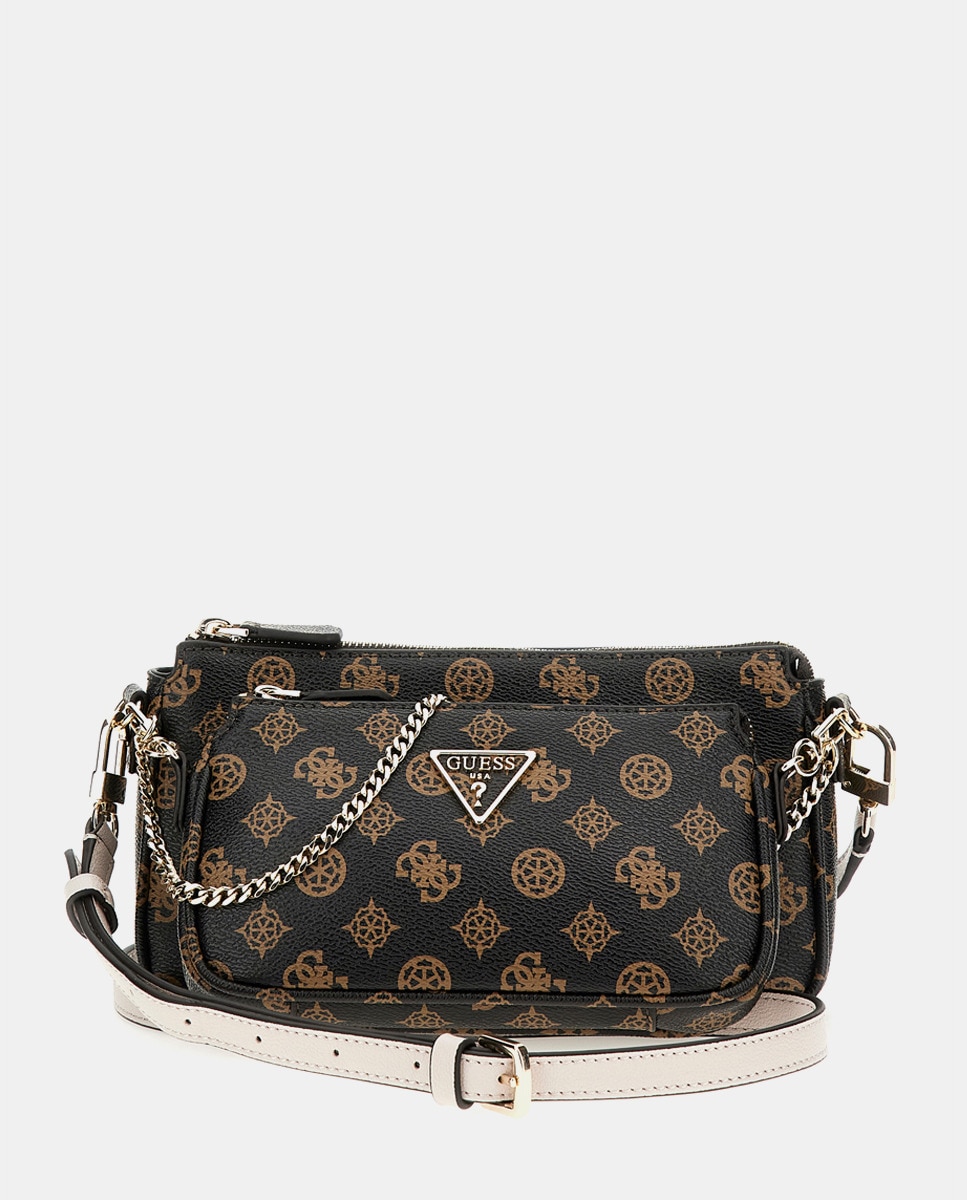 Petit sac à bandoulière Noelle foncé à imprimé logos