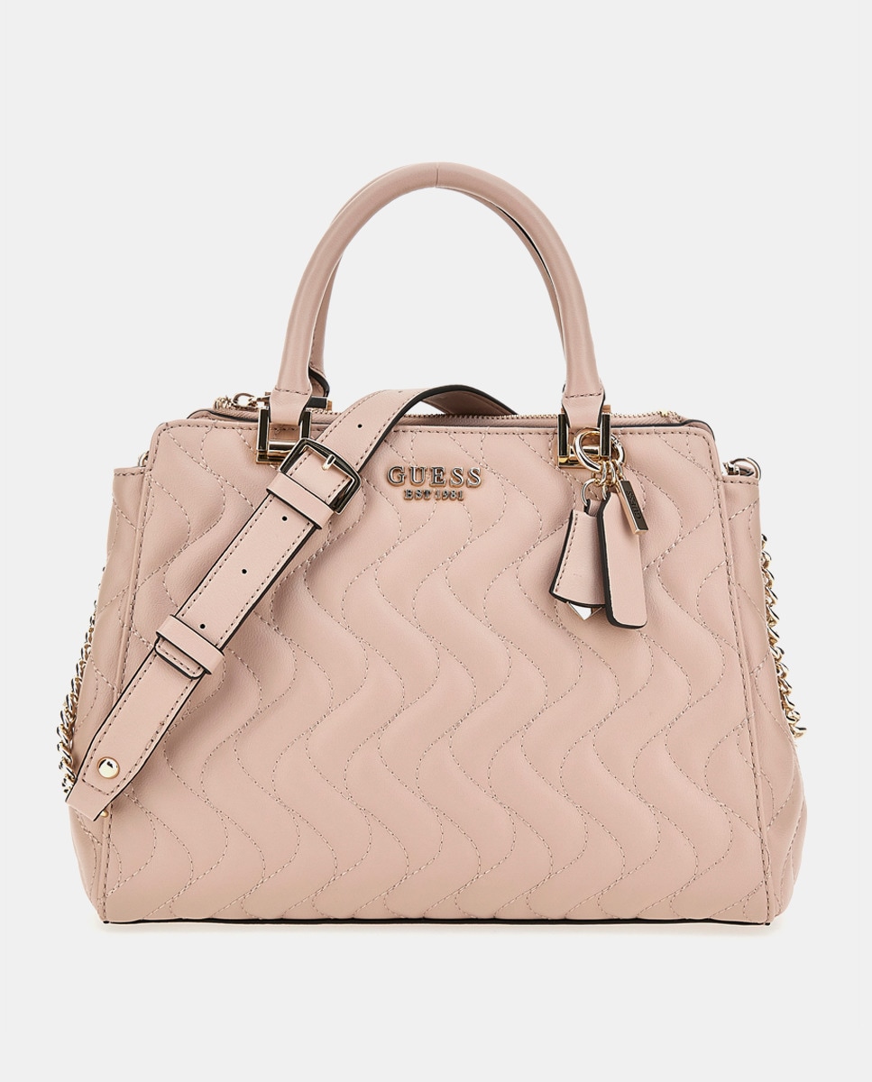 Sac à main Eco nude matelassé à motif ondulé