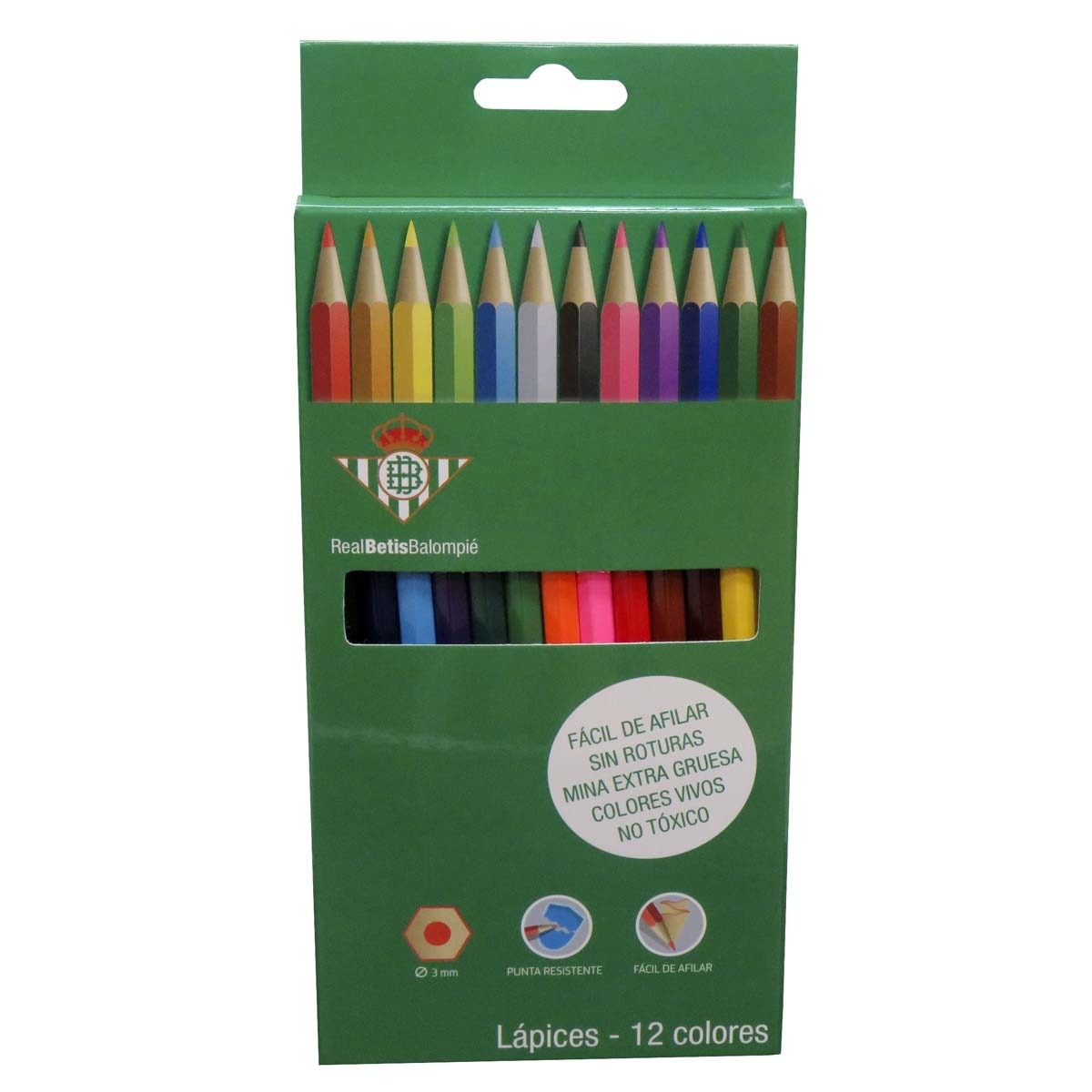Caja de 12 lápices de colores Betis CyP Brands verde multicolor Multicolor-1