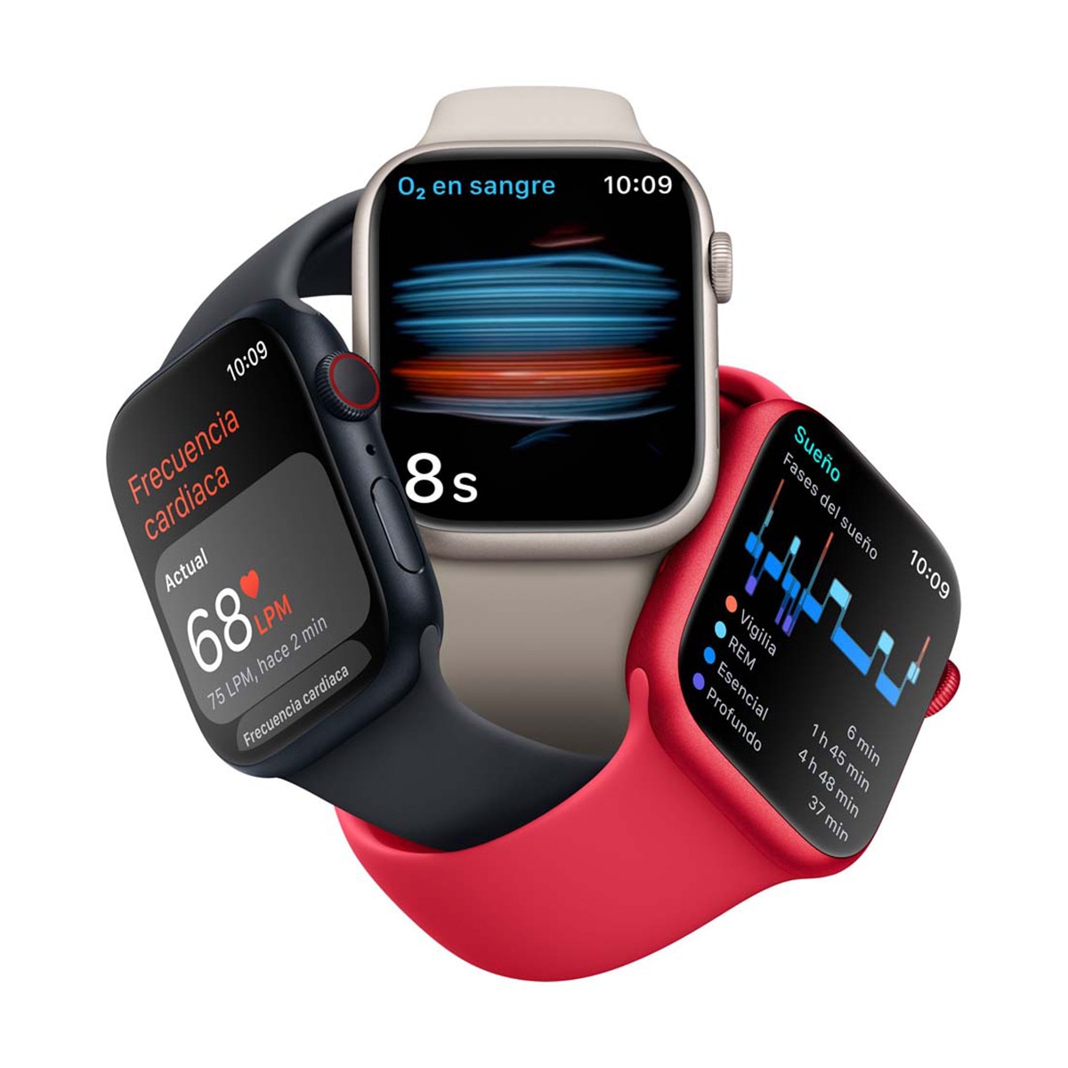 Apple Watch Series 8 GPS + Cellular 45mm con caja de aluminio blanco estrella y correa deportiva blanco estrella Blanco estrella-7