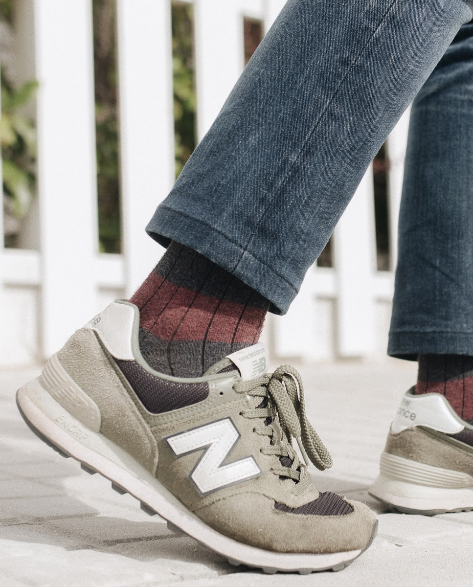 Meias Curtas às Riscas Multicolor-2