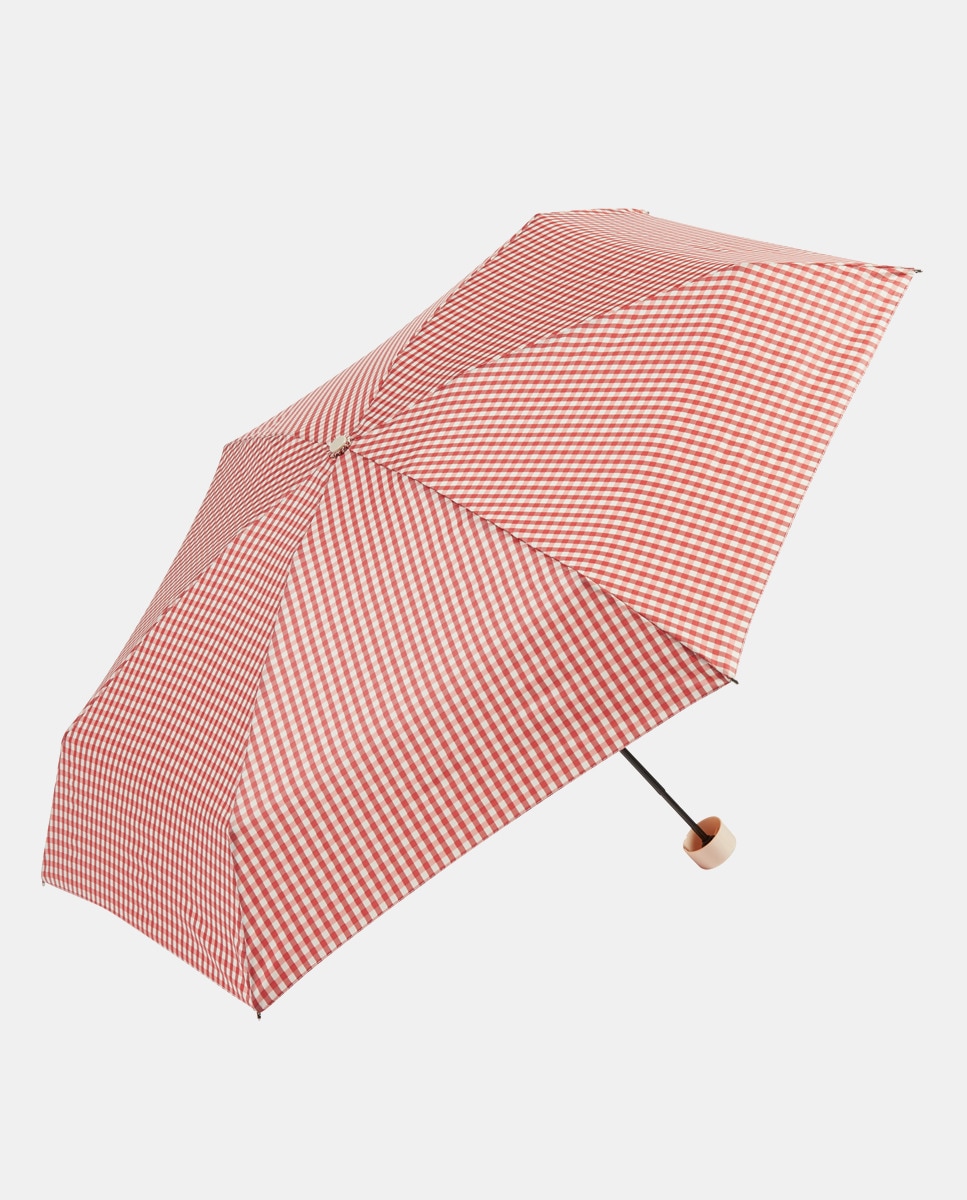 Guarda-Chuva Dobrável Manual UPF50+ com Estampado Vichy - Vermelho Vermelho-1