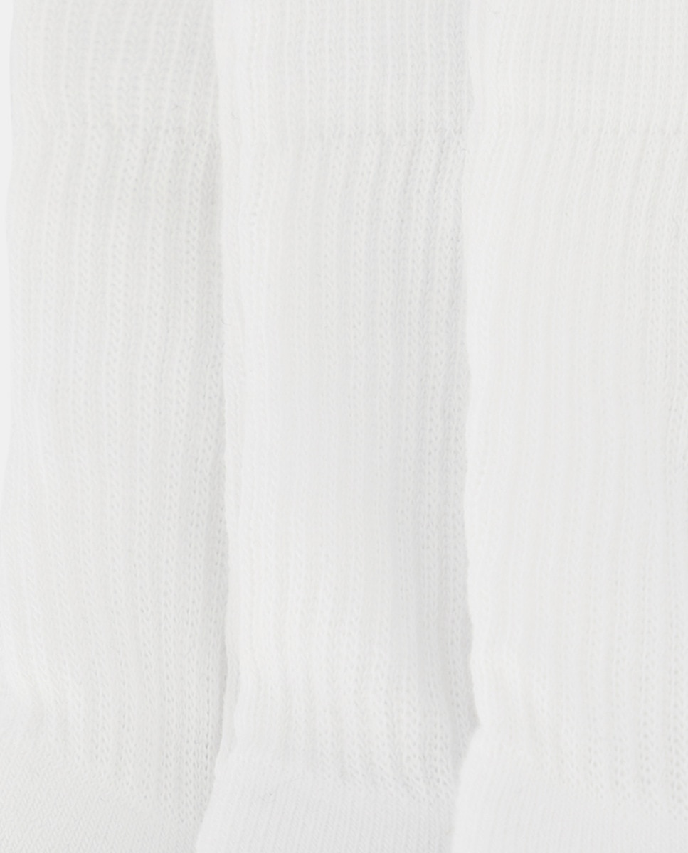 Conjunto de 3 Pares de Meias Desportivas Branco-3