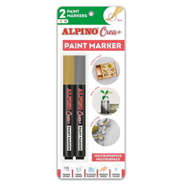 Imagen 0 de Rotuladores Paint Marker Crea Alpino oro y plata