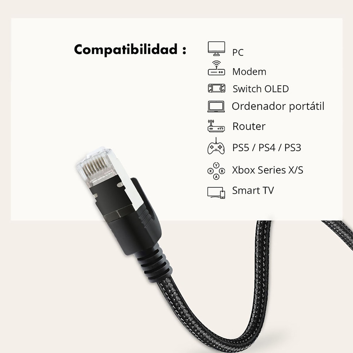 Cable Ethernet RJ45 CAT8  3,0 metros 4