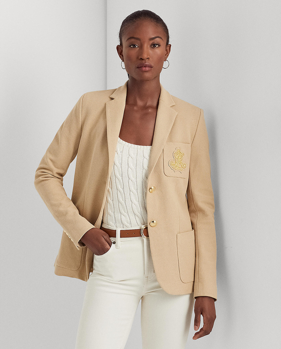 Blazer jacquard avec écusson