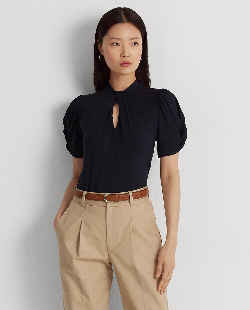 Tshirt à manches courtes et col fendu