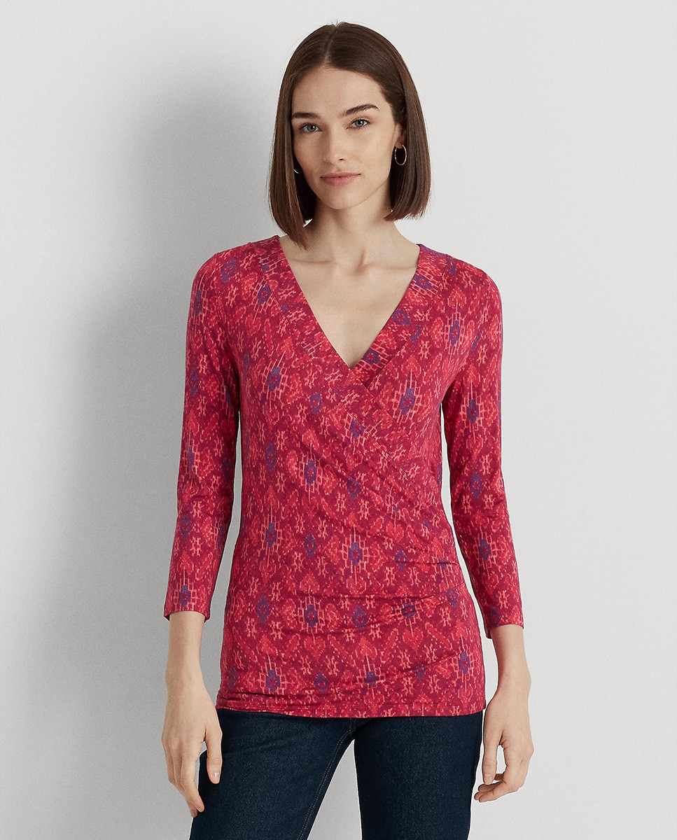 Tshirt à col en V imprimé