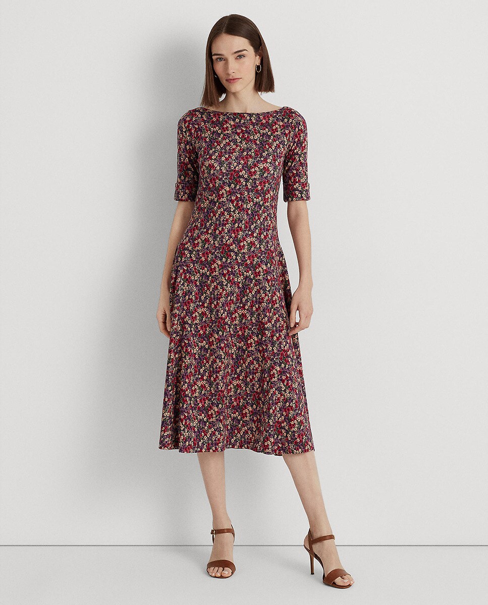 Robe midi à motif