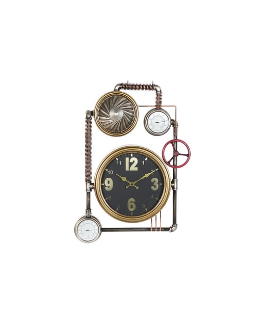 Imagen 0 de Reloj pared hierro cristal 50,5x12x73 dorado
