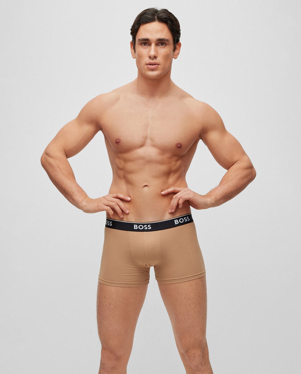 Lot de trois caleçons extensible avec logo à la taille