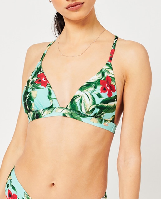 Imagen 0 de Top de bikini triangular con logotipo Vintage Logo y espalda en forma de «T»