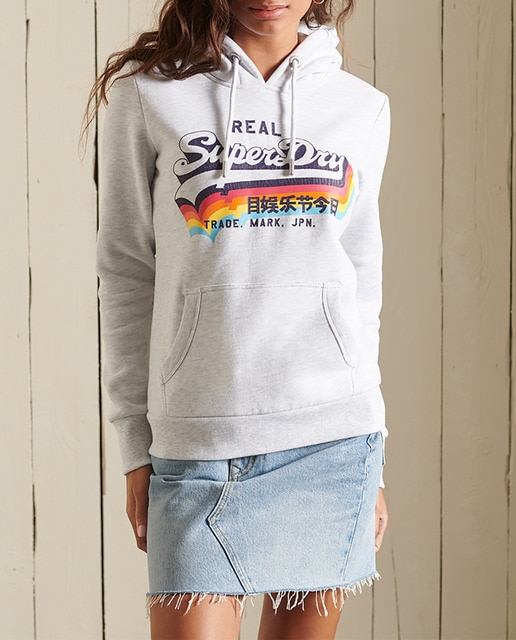 Imagen 0 de Sudadera de mujer sin cierre con capucha y logo Vintage