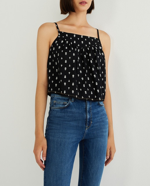 Imagen 0 de Top camisero con adornos vintage