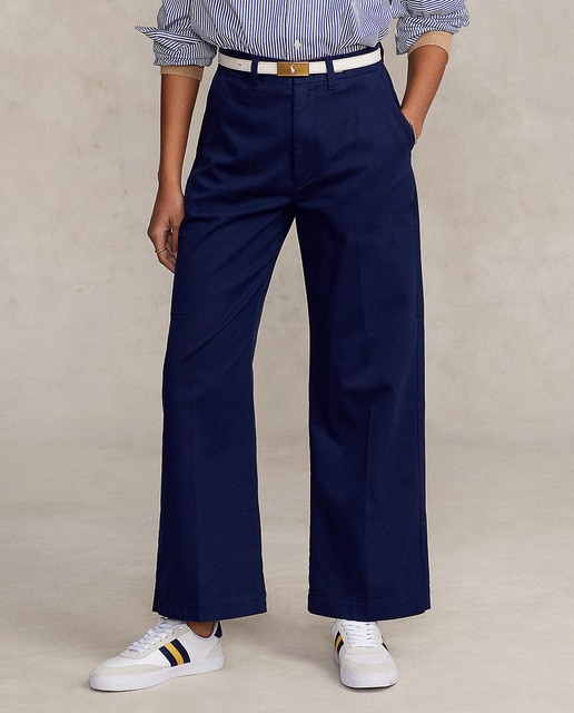 Imagen 0 de Pantalones de mujer de algodón con pernera ancha