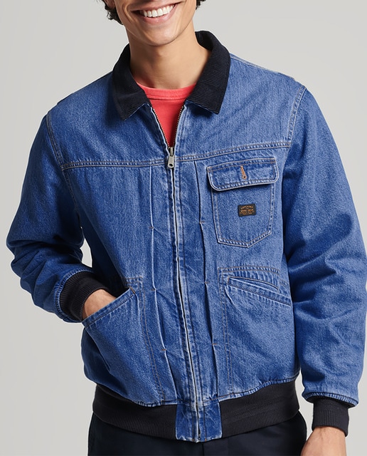 Imagen 0 de Cazadora bómber de hombre azul índigo