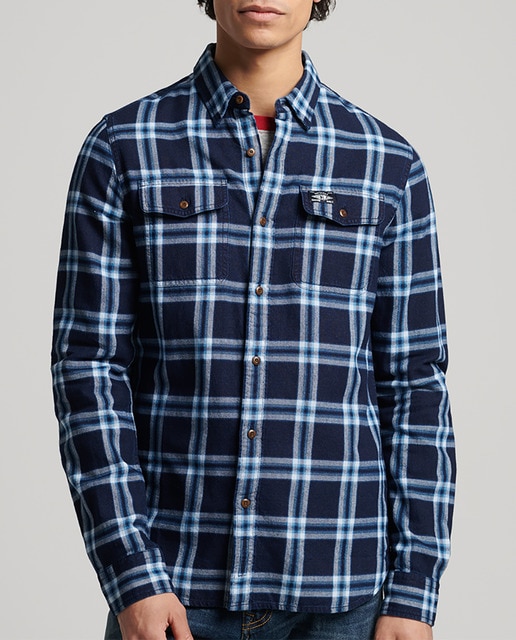 Imagen 0 de Camisa de hombre regular de cuadros azul índigo