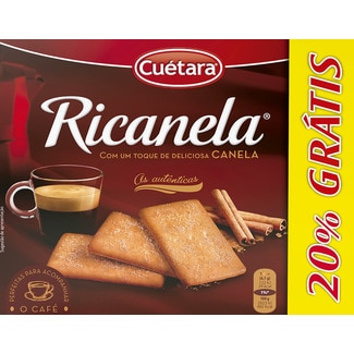 Bolachas Ricanela 20% Grátis embalagem 426 g - Cuétara