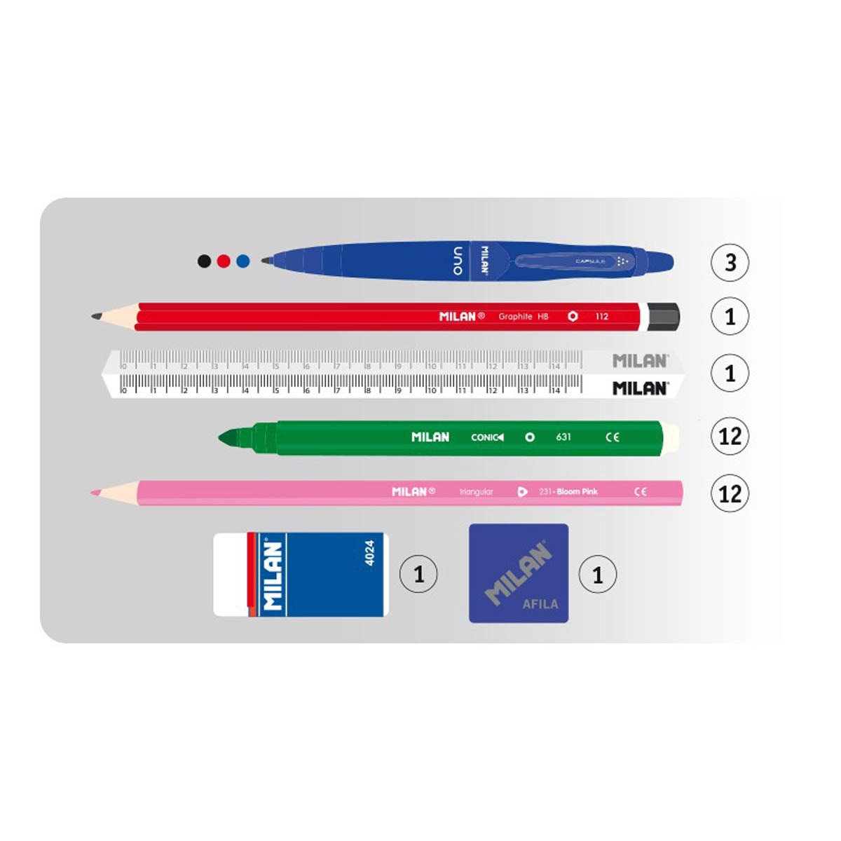 Kit 4 estuches con contenido Net&Lit MILAN rosa Rosa / Multicolor-2