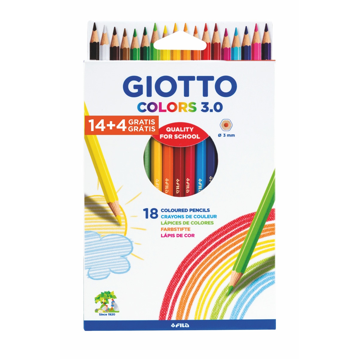 Imagem 0 de Estojo 18 Lápis de Cores Promo 14+4 Grátis