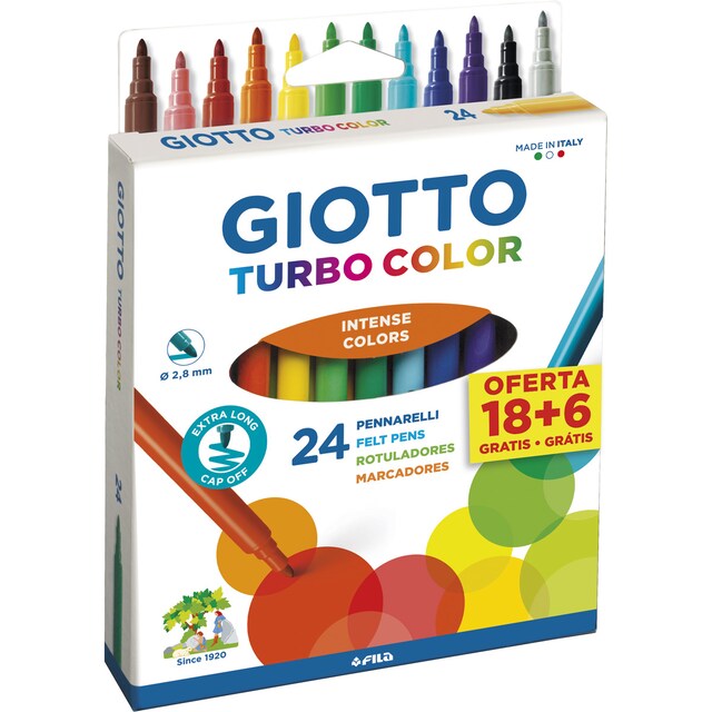 Imagem 0 de Estojo Canetas de Feltro 24 Unidades Promo 18+6 Grátis Turbo Color