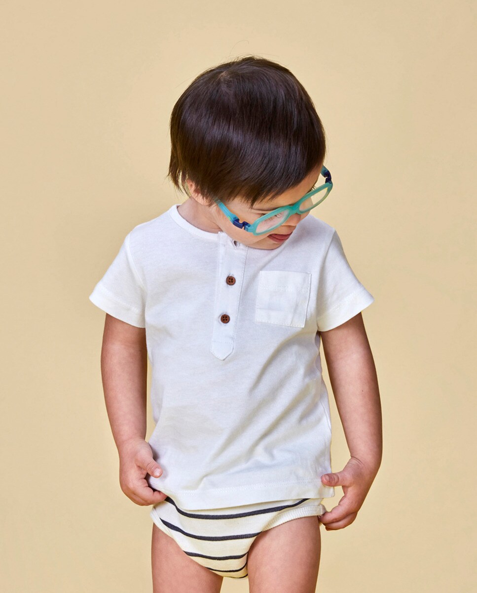 Tshirt col tunisien poche