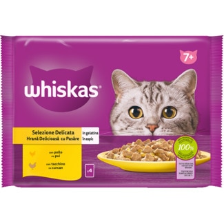 Alimento Húmido para Gato Sénior 7+ Selecção de Aves Pack 4 unidades embalagem 340 g - Whiskas