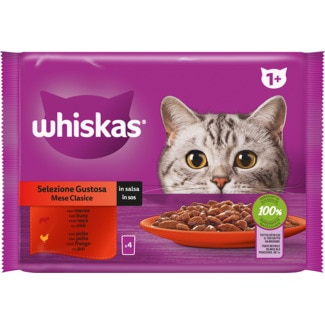 Alimentação Húmida para Gato 1+ Selecção Gustosa de Carnes Pack 4 unidades embalagem 340 g - Whiskas