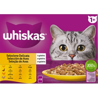 Alimentação Húmida para Gato 1+ Selecção de Aves Pack 12 unidades embalagem 1,020 g - Whiskas