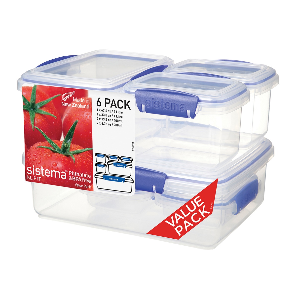 Set 6 herméticos KLIP IT + Sistema Azul-1