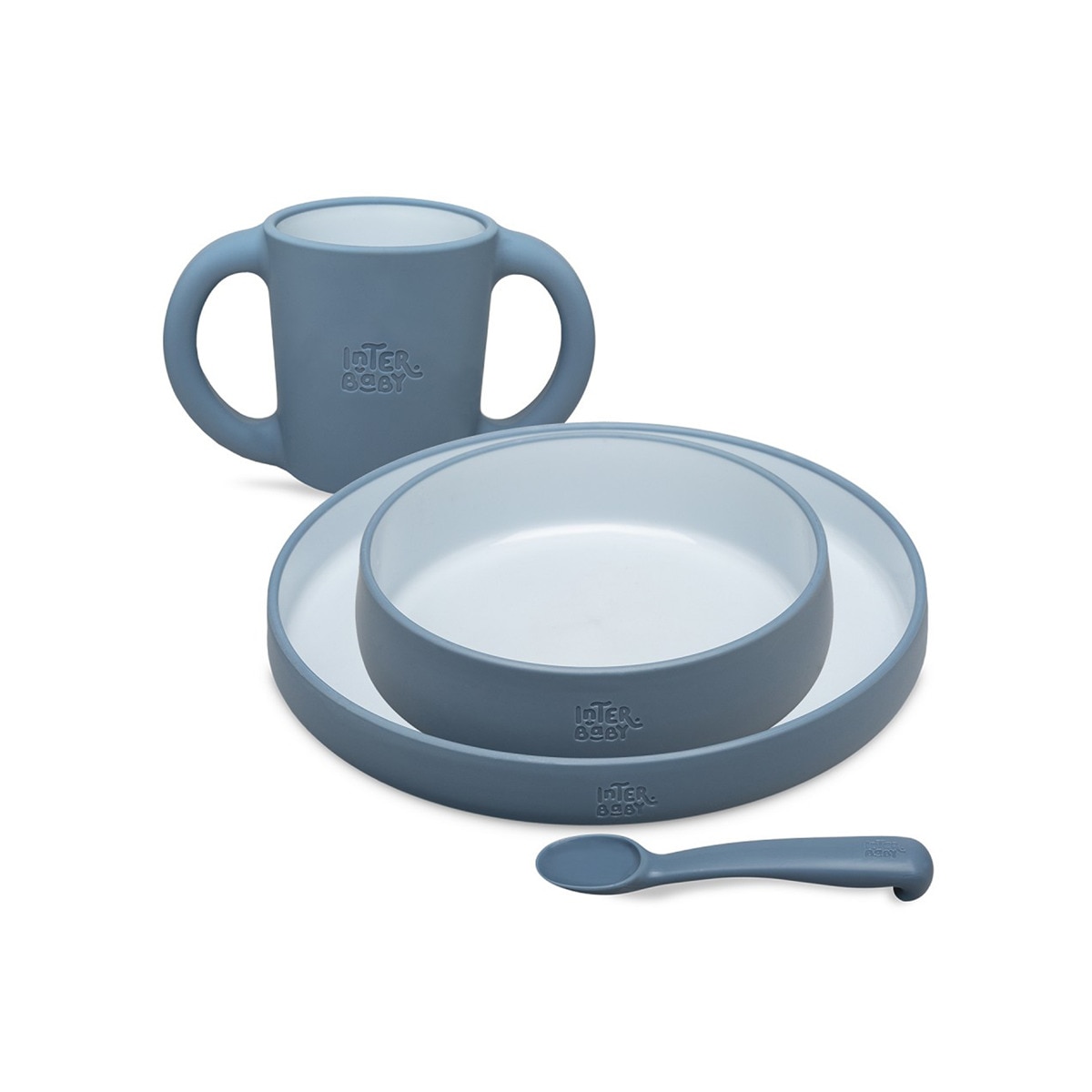Imagen 0 de Vajilla de aprendizaje. Take it easy!  Azul Grisáceo Interbaby