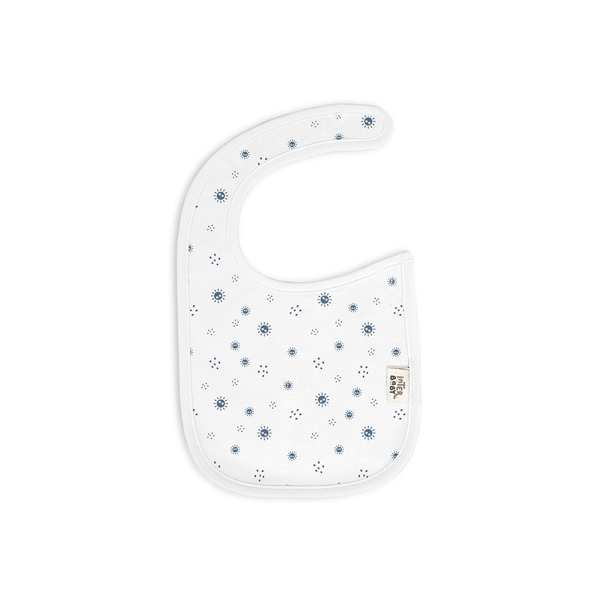 Pack 2 baberos bambú Duende Empolvado Blanco/Azul Interbaby Blanco-3