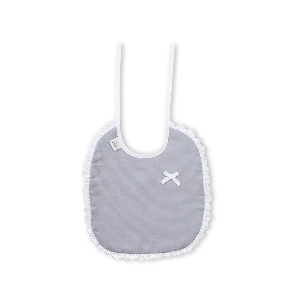 Pack 2 baberos Piqué Blanco/Gris Interbaby Blanco-3