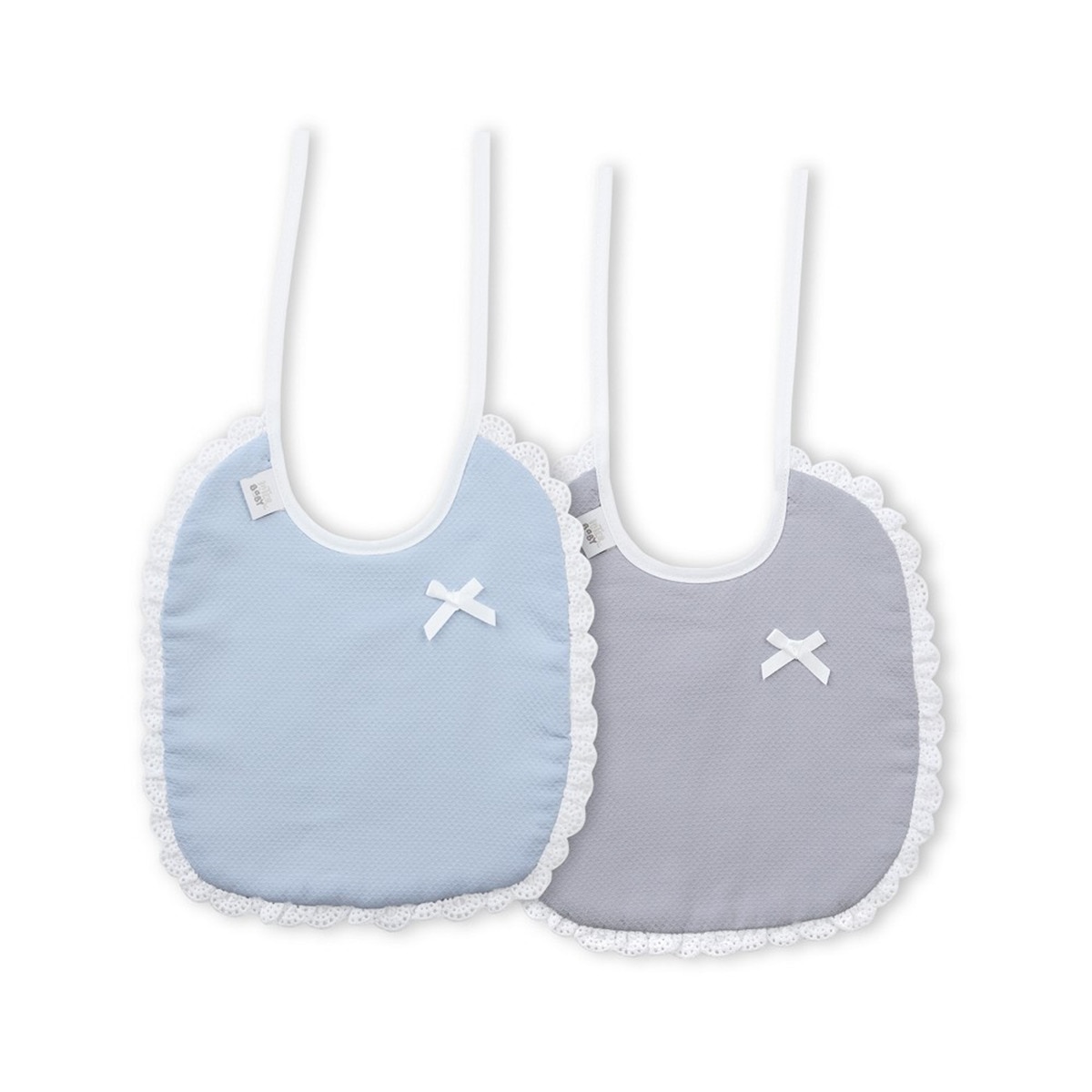 Imagen 0 de Pack 2 baberos Piqué Azul/Gris Interbaby