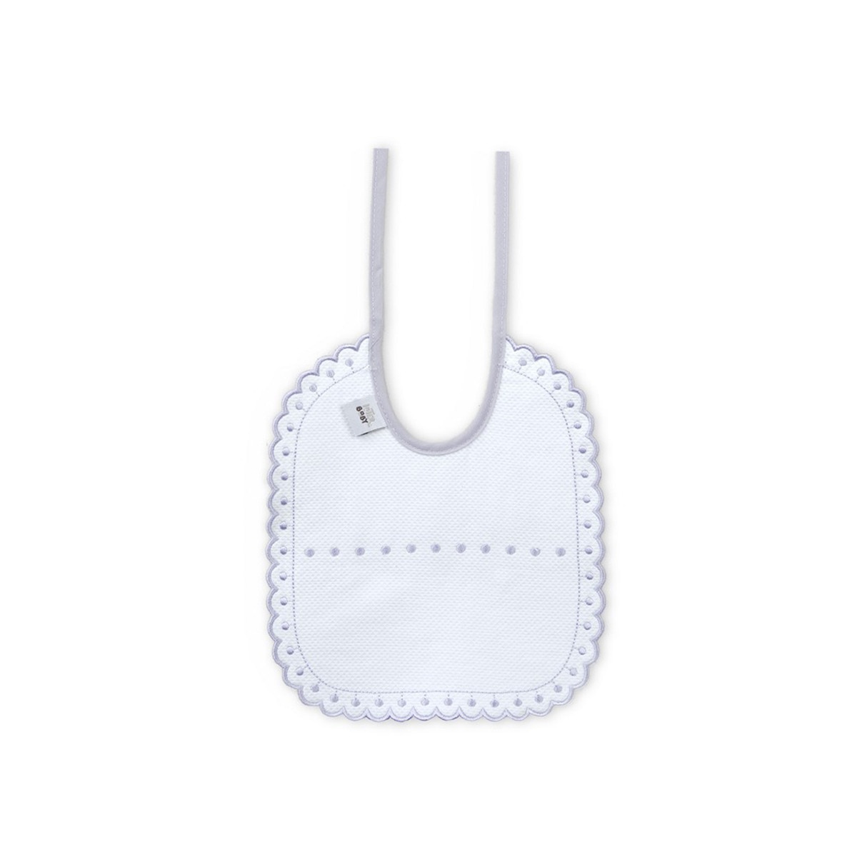 Pack 2 baberos Bordado Blanco/Gris Interbaby Blanco-3