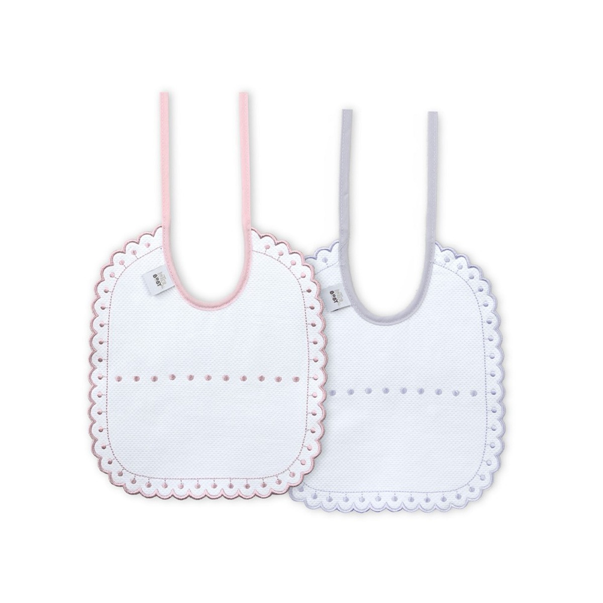 Imagen 0 de Pack 2 baberos Bordado Rosa/Gris Interbaby