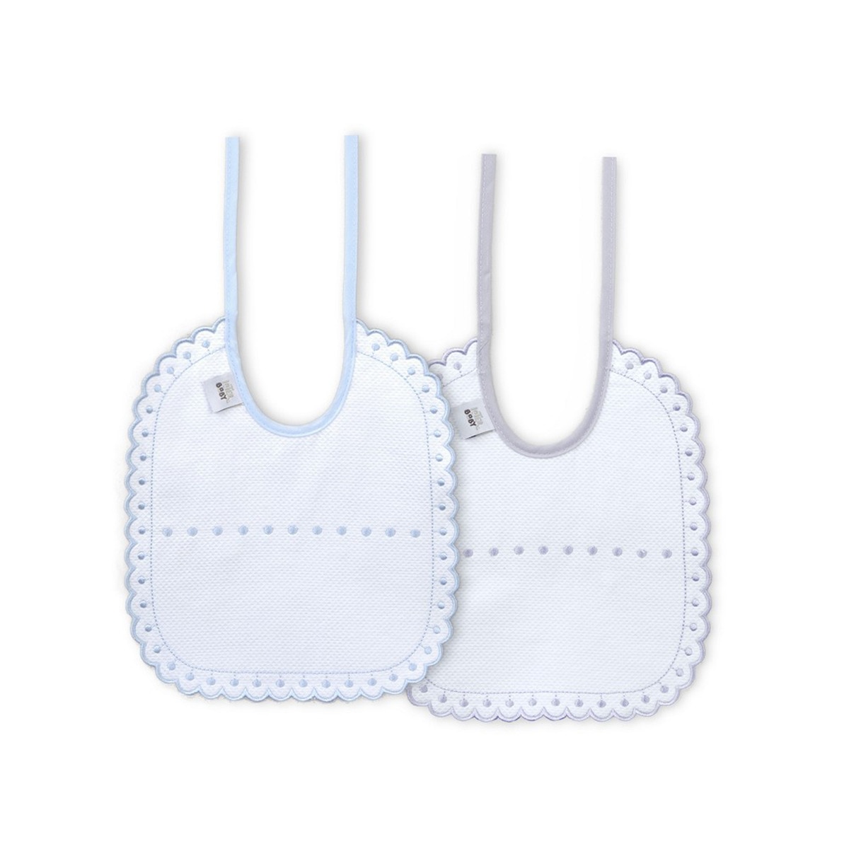 Pack 2 baberos Bordado Azul/Gris Interbaby Azul-1