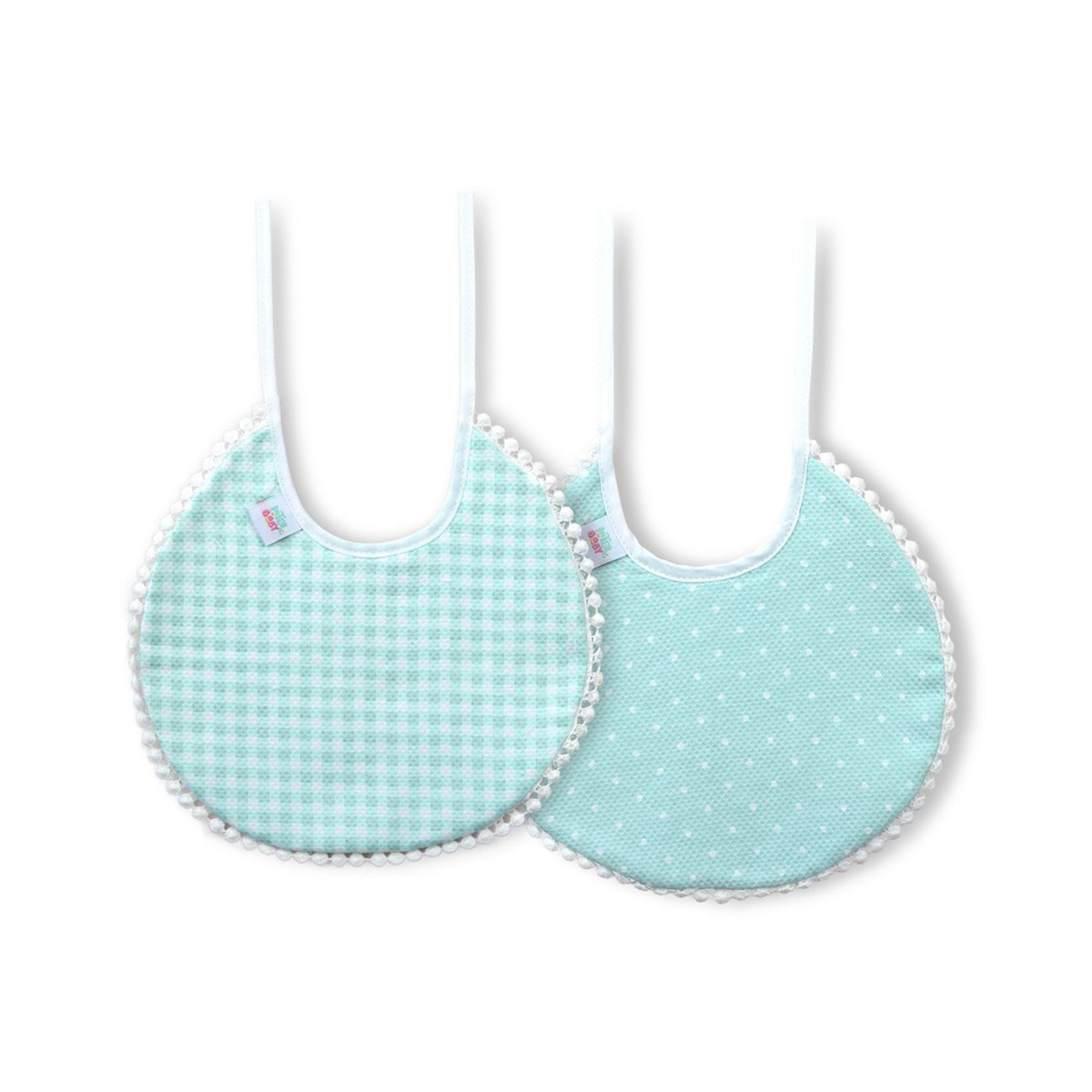 Imagen 0 de Pack 2 baberos Vichy y Topos Verde Interbaby