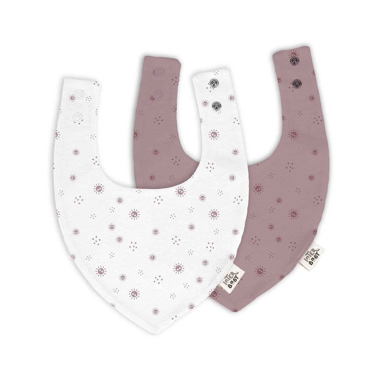 Pack 2 bandanas bambú Duende Empolvado Blanco/Rosa Interbaby Blanco-1