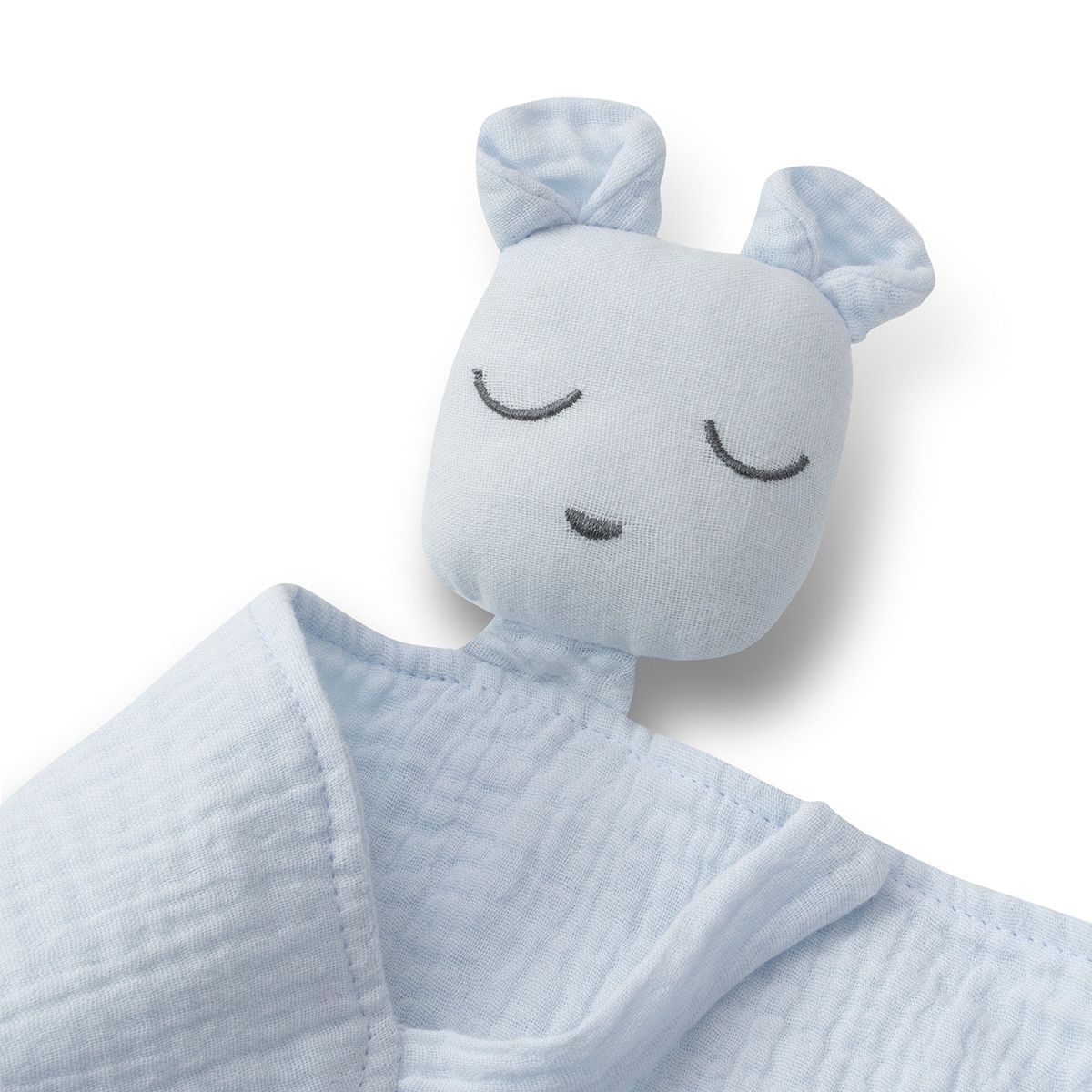 Set Dou Dou + bandana + mordedor Oso  Azul Grisáceo Interbaby Azul-3
